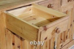 Delivery Options Large Secondhand Pine Sideboard Waxed Solid Thick Pine Waxed