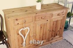 Delivery Options Large Secondhand Pine Sideboard Waxed Solid Thick Pine Waxed