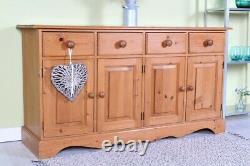 Delivery Options Large Solid Pine Sideboard 4 Drawers Waxed Finish Rustic