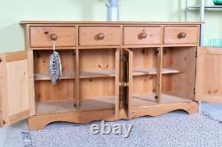 Delivery Options Large Solid Pine Sideboard 4 Drawers Waxed Finish Rustic