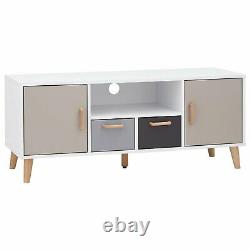 Delta 2 Door 2 Drawer Large TV Unit White & Grey