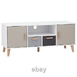 Delta 2 Door 2 Drawer Large TV Unit White & Grey