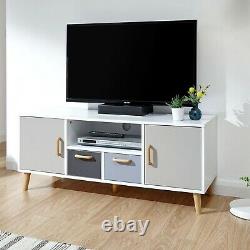 Delta 2 Door 2 Drawer Large TV Unit White & Grey