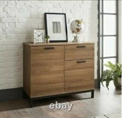 Detriot Large 2 Door 1 Drawer Sideboard Brown Oak Cupboard TV Cabinet, Free P&P