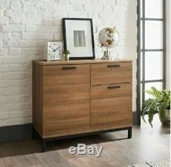 Detriot Large 2 Door 1 Drawer Sideboard Brown Oak Cupboard TV Cabinet Furniture
