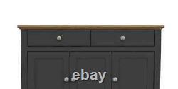 Devon Charcoal Large Sideboard / Storage Unit With 3 Doors & 2 Drawers