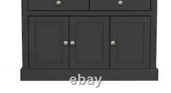 Devon Charcoal Large Sideboard / Storage Unit With 3 Doors & 2 Drawers