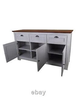 Devon Large Sideboard Grey & Walnut Effect Functional and Stylish Storage Unit