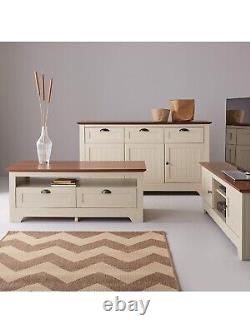 Devon Large Sideboard Ivory & Walnut Effect Functional and Stylish Storage Unit