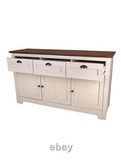 Devon Large Sideboard Ivory & Walnut Effect Functional and Stylish Storage Unit