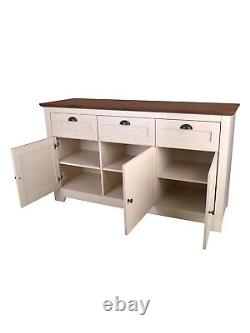 Devon Large Sideboard Ivory & Walnut Effect Functional and Stylish Storage Unit