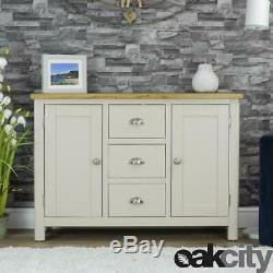Dorset Grey Oak Sideboard Large 2 Door 3 Drawer Cabinet Dove Grey