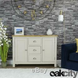 Dorset Grey Oak Sideboard Large 2 Door 3 Drawer Cabinet Dove Grey