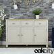 Dorset Grey Oak Sideboard Large 3 Door 3 Drawer Cabinet Stone Grey