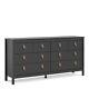 Double Dresser Cabinet (4+4) Drawers Leather Handle Large Bedroom Storage Unit