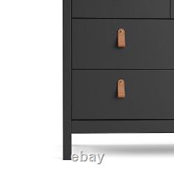 Double Dresser Cabinet (4+4) Drawers Leather Handle Large Bedroom Storage Unit