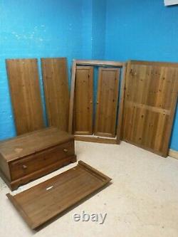 Dovetailed Large Chunky Solid Wood 2door 1drawer Wardrobe Visit Our Shop