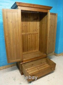 Dovetailed Large Chunky Solid Wood 2door 1drawer Wardrobe Visit Our Shop