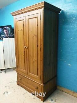 Dovetailed Large Chunky Solid Wood 2door 1drawer Wardrobe Visit Our Shop