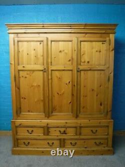 Dovetailed Large Chunky Solid Wood Triple 3door 5drawer Wardrobe See Our Shop