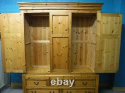 Dovetailed Large Chunky Solid Wood Triple 3door 5drawer Wardrobe See Our Shop