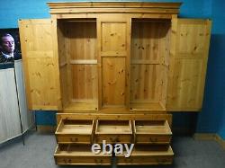 Dovetailed Large Chunky Solid Wood Triple 3door 5drawer Wardrobe See Our Shop