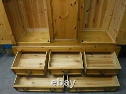 Dovetailed Large Chunky Solid Wood Triple 3door 5drawer Wardrobe See Our Shop