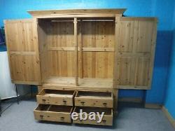 Dovetailed Large Rustic Chunky Solid Wood 2 Door 4 Drawer Wardrobe Visit Shop