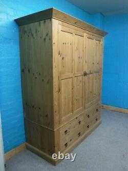 Dovetailed Large Rustic Chunky Solid Wood 2 Door 4 Drawer Wardrobe Visit Shop