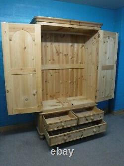 Dovetailed Rustic Large Chunky Solid Wood 2door 3drawer Wardrobe See Our Shop