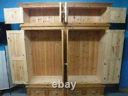 Dovetailed Solid Wood Large Quad 4door 4drawer Wardrobe + Topboxes- See Shop