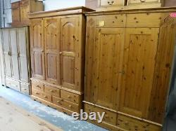 Dovetailed Solid Wood Large Quad 4door 4drawer Wardrobe + Topboxes- See Shop