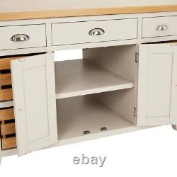 Downton Grey Extra Large Kitchen Island with Bar Top -SLIGHT SECONDS DT90-F79