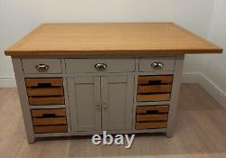 Downton Grey Extra Large Kitchen Island with Bar Top -SLIGHT SECONDS DT90-F79