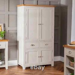 Downton Grey Painted Kitchen Large Double Larder Pantry Cupboard -Kitchen DT60