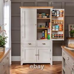 Downton Grey Painted Kitchen Large Double Larder Pantry Cupboard -Kitchen DT60