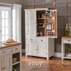 Downton Grey Painted Kitchen Large Double Larder Pantry Cupboard -Kitchen DT60