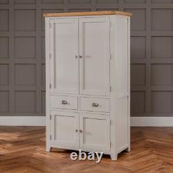 Downton Grey Painted Kitchen Large Double Larder Pantry Cupboard -Kitchen DT60