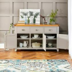 Downton Grey Painted Large 3 Drawer 3 Door Sideboard EX-DISPLAY DT37-F211