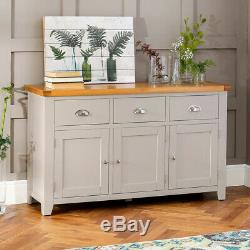 Downton Grey Painted Large 3 Drawer 3 Door Sideboard Furniture DT37-NEW