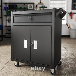 Durable Garage Tool Storage HeavyDuty Trolley Workshop Lockable Drawer CartShelf