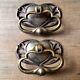 EXTRA LARGE Art Nouveau Drawer Pull Handles Antique Brass Victorian c. 1890s