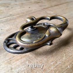 EXTRA LARGE Art Nouveau Drawer Pull Handles Antique Brass Victorian c. 1890s