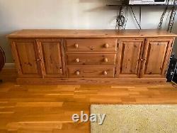 EXTRA LARGE SOLID PINE 4 DOOR 3 DRAWER SIDEBOARD/STORAGE L 1.9m H 65cm D 44cm