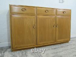 Ercol Windsor Solid Elm Light Finish Large Three Door Three Drawer Sideboard