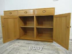 Ercol Windsor Solid Elm Light Finish Large Three Door Three Drawer Sideboard