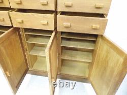 Ex School Large Oak Bespoke Cupboard Storage cabinet 6 x drawers 3 x doors