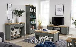 Extra Large 180cm Dark Grey Oak TV Stand 1 Drawer Television Cabinet Cable Tidy