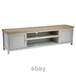 Extra Large 180cm Grey Oak TV Stand 1 Drawer Cabinet Television Unit B Seconds