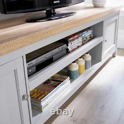 Extra Large 180cm Grey Oak TV Stand 1 Drawer Cabinet Television Unit B Seconds